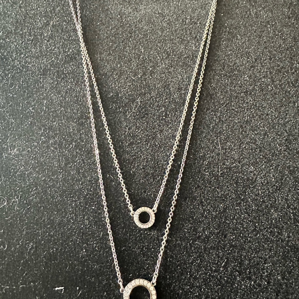 Park Lane Silver Layered Circle Necklace